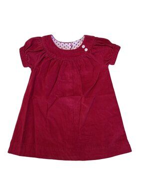 Red corduroy dress, 24mo